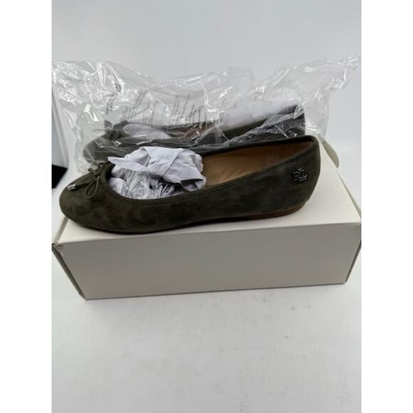 LAUREN Ralph Lauren Jayna Suede Flat Ballet Pumps Dark Olive Womens Size 7.5 B - Picture 6 of 12